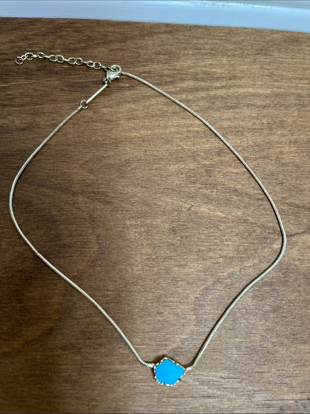 Kendra Scott Gold Chain Turquoise Pendant Necklace